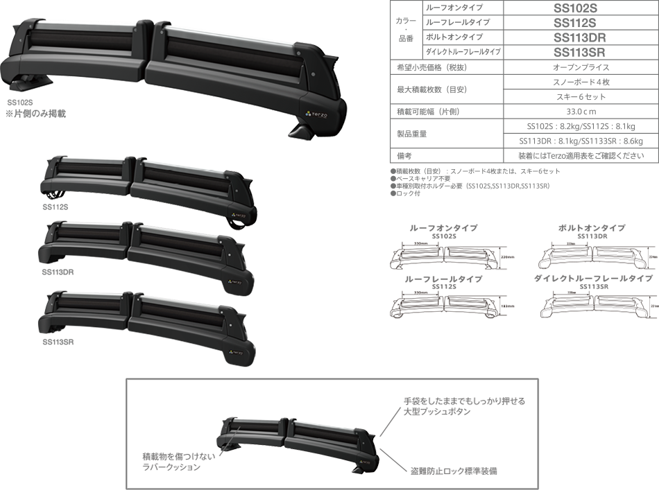 Piaa株式会社 Terzo テルッツォ スキー スノーボードキャリア製品情報