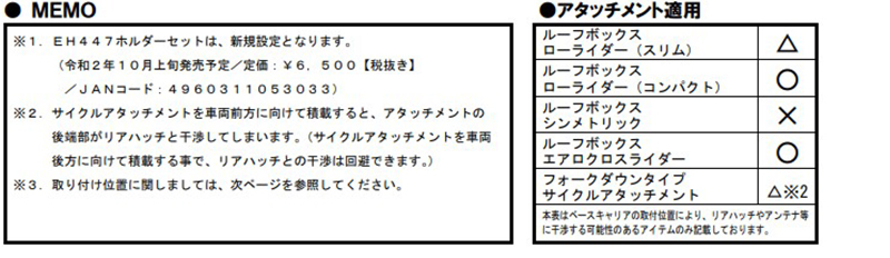 適用アタッチメントEH447