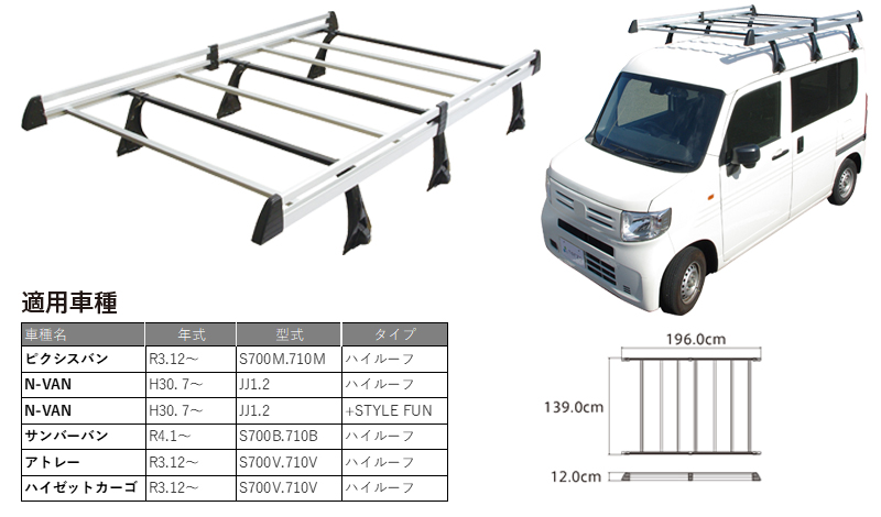 Terzo業務用キャリア軽自動車用ハイタイプ